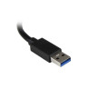 3 Port Portable USB 3.0 Hub with Gigabit Ethernet Adapter NIC -  Aluminum w/ Cable