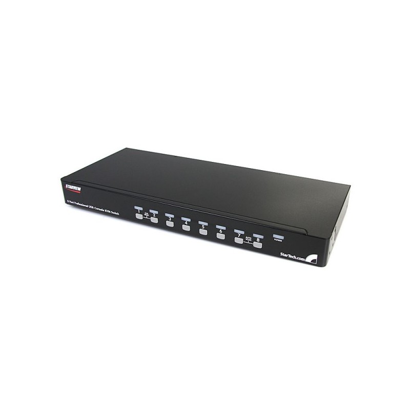 8 Port 1U Rackmount USB KVM Switch Kit with OSD and Cables