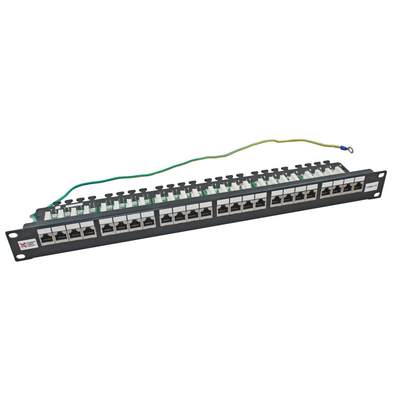 24 Port Cat6a FTP Shielded CCS 20/20 Right Angled  Patch Panel