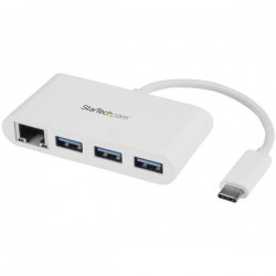 StarTech.com 3-Port USB 3.0 Hub plus Gigabit Ethernet - USB-C - White | StarTech.com Network Cards & Adapters