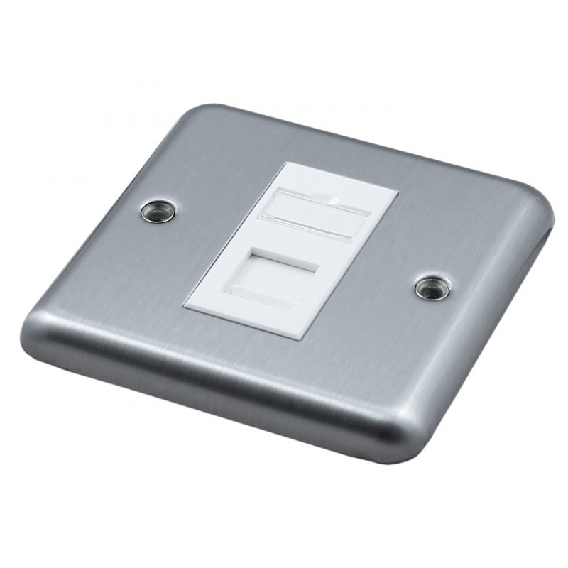 Singlegang Metal Faceplate with 1 Cat6 UTP Module Module Singlegang Metal Faceplate with 1 Cat6 UTP Module Module