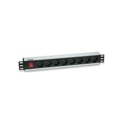 Intellinet 19" 8-Way 8AC outlet(s) Black surge protector