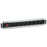 Intellinet 19" 8-Way 8AC outlet(s) Black surge protector