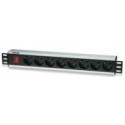 Intellinet 19" 8-Way 8AC outlet(s) Black surge protector