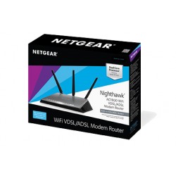 Netgear AC1900 Nighthawk wireless router Dual-band (2.4 GHz / 5 GHz) Gigabit Ethernet Black