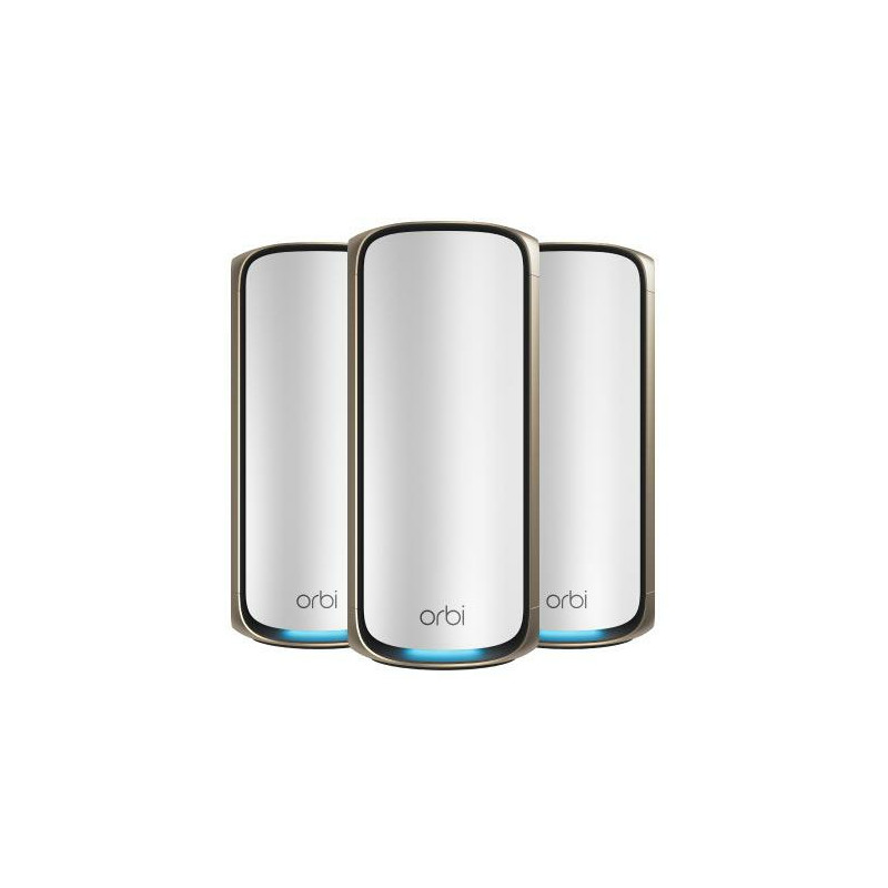 NETGEAR Orbi 970 Series Quad-Band WiFi 7, 3-Pack Quad-band (2.4 GHz / 5 GHz-1 / 5 GHz-2 / 6 GHz) Wi-Fi 6 (802.11ax) Grey Interna