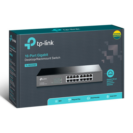 P-Link TL-SG1016D network switch Unmanaged L2 Gigabit Ethernet (10/100/1000) Black