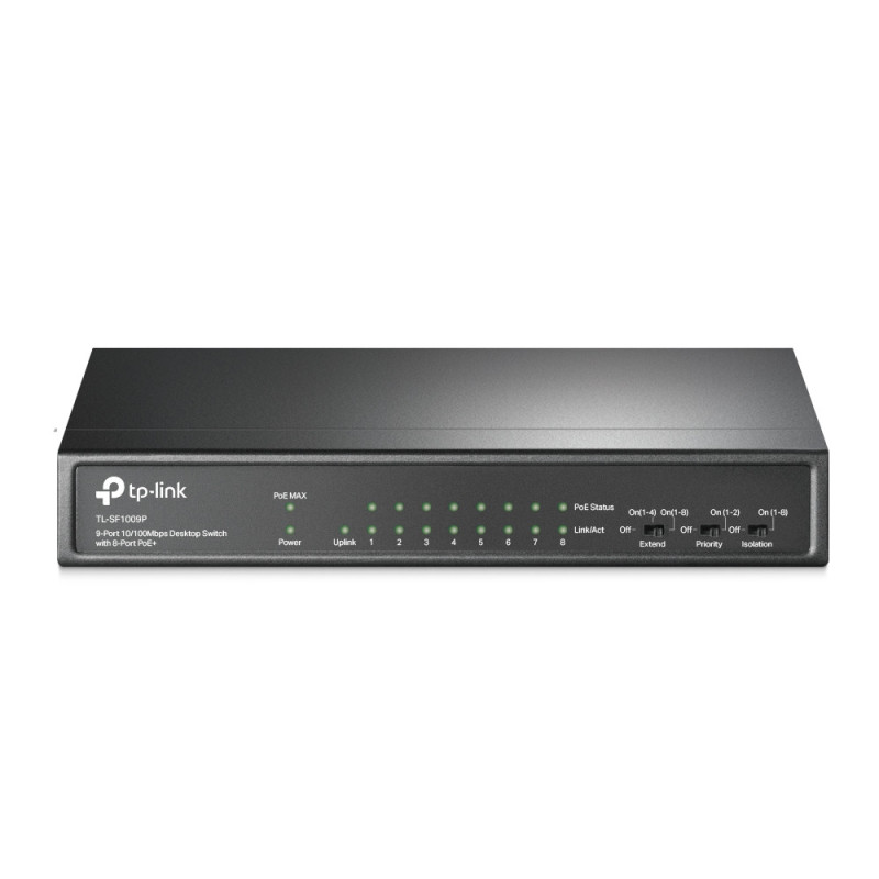 P-Link 9-Port 10/100Mbps Desktop Switch with 8-Port PoE+