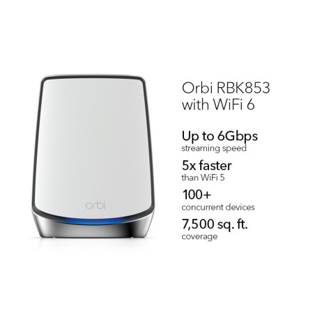 ETGEAR Orbi RBK853 AX6000 WiFi 6 Mesh System