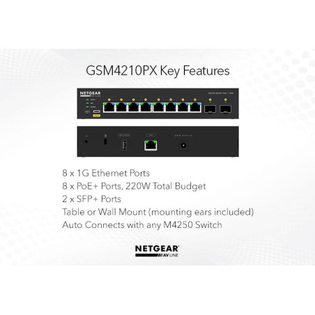 ETGEAR 8x1G PoE+ 110W 1x1G and 1xSFP Managed Switch