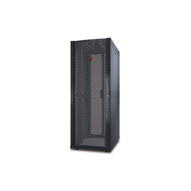 PC NetShelter SX, Networking Rack Enclosure, 42U, Black, 1991H x 750W x 1070D mm with Casters, Feet, Vertical Cable Managers, S