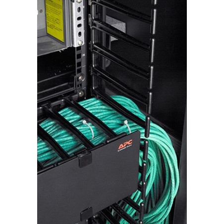 PC NetShelter SX, Networking Rack Enclosure, 42U, Black, 1991H x 750W x 1070D mm with Casters, Feet, Vertical Cable Managers, S