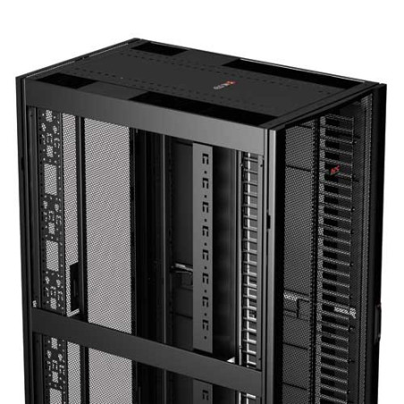 PC NetShelter SX, Networking Rack Enclosure, 42U, Black, 1991H x 750W x 1070D mm with Casters, Feet, Vertical Cable Managers, S