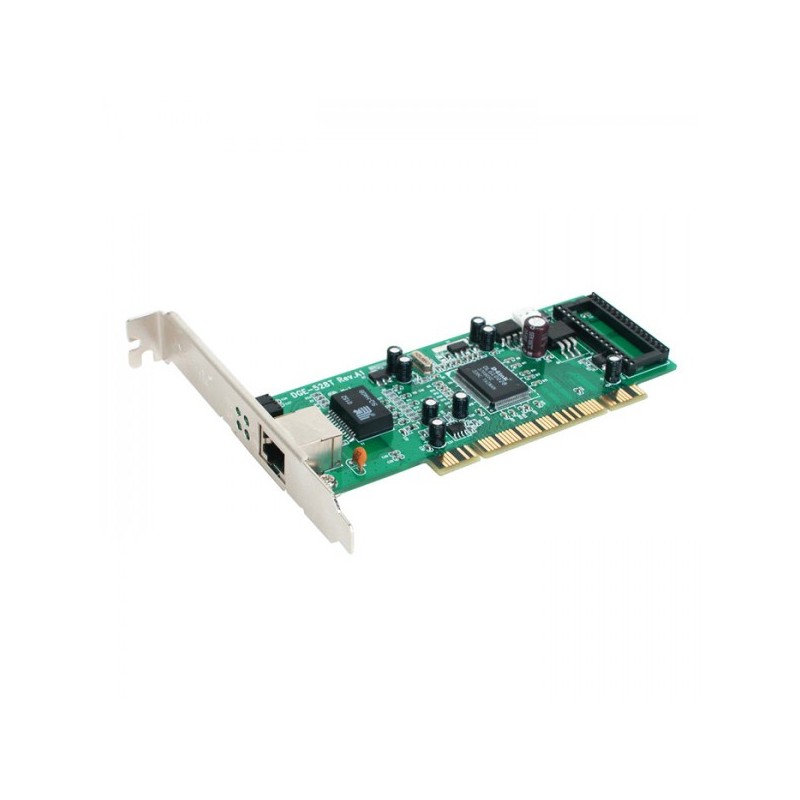D-Link 32-bit PCI. 10/100/1000Mbps autosense. Full Duplex. TP connector